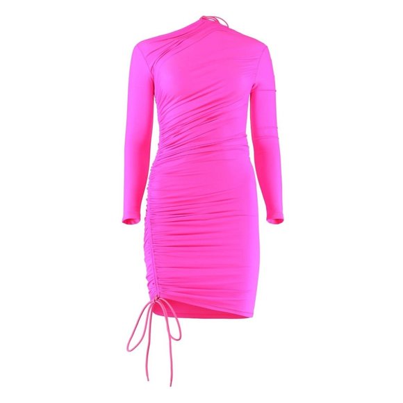 BALENCIAGA Spandex Mini Dress Fluo Pink - Picture 6 of 12
